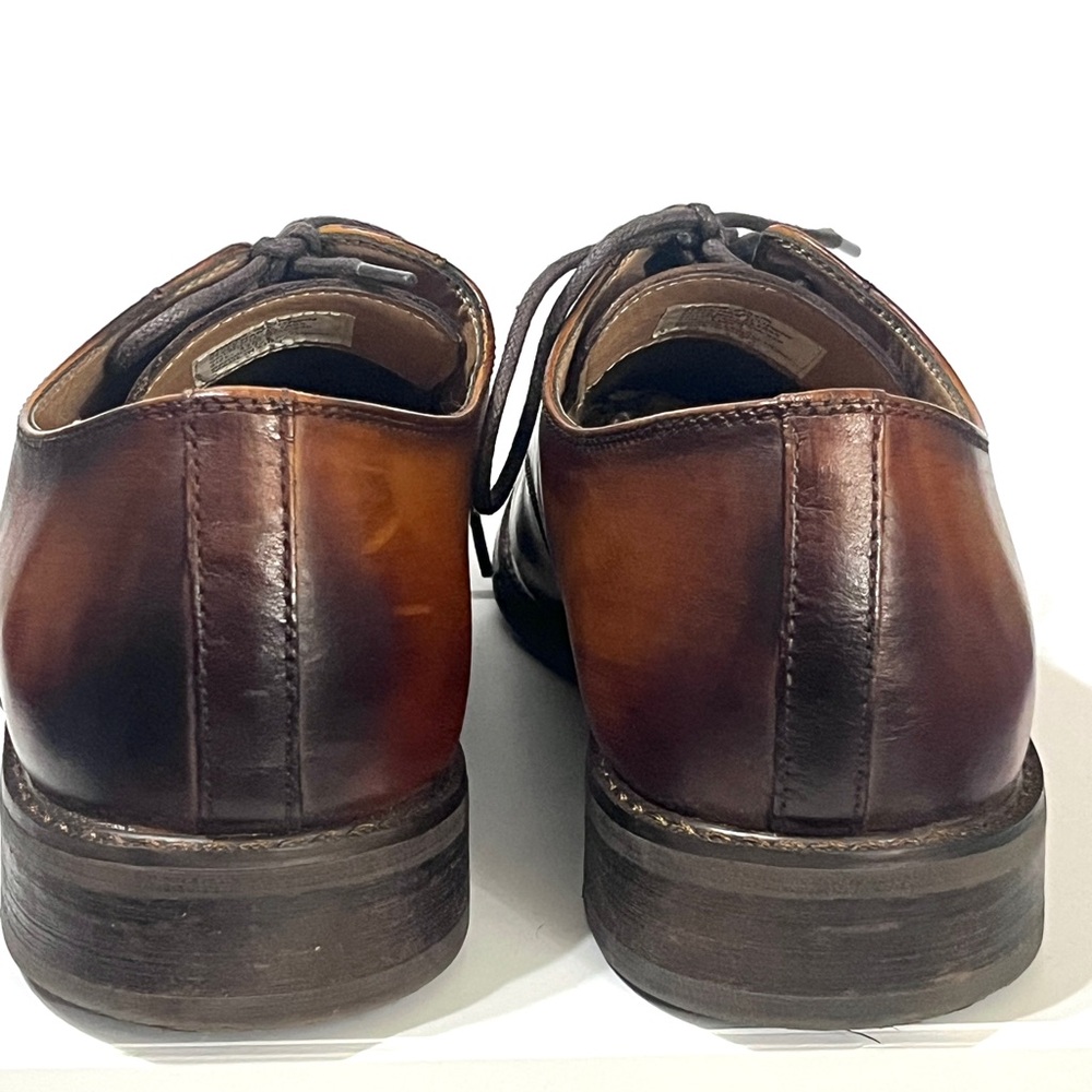 La Milano Luwin Leather Memory Foam Cognac Burnished Toe Oxfords Laced Shoes 11M - Picture 6 of 9